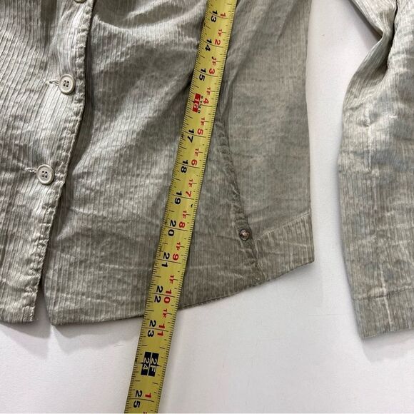 Transit Par Such Shirt Jacket Women Sz 3 Green Textured Y2K V Neck Long Sleeve - Picture 7 of 9